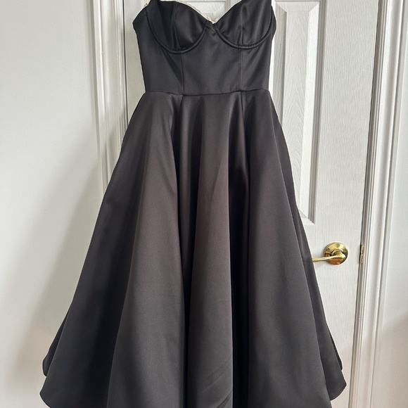 House of CB - Mademoiselle Black Tulle Midi Dress - Picture 4 of 6